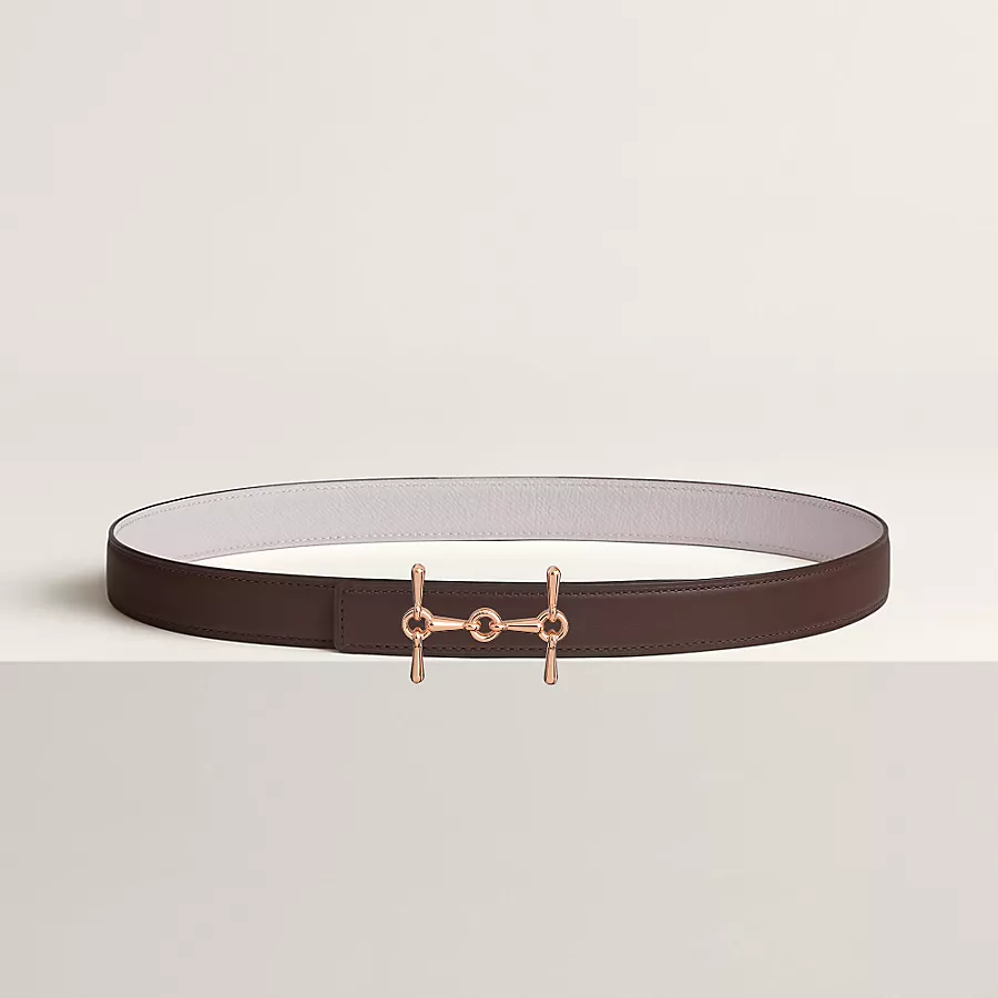 H Equestre belt buckle & Reversible leather strap 24 mm - Image 2